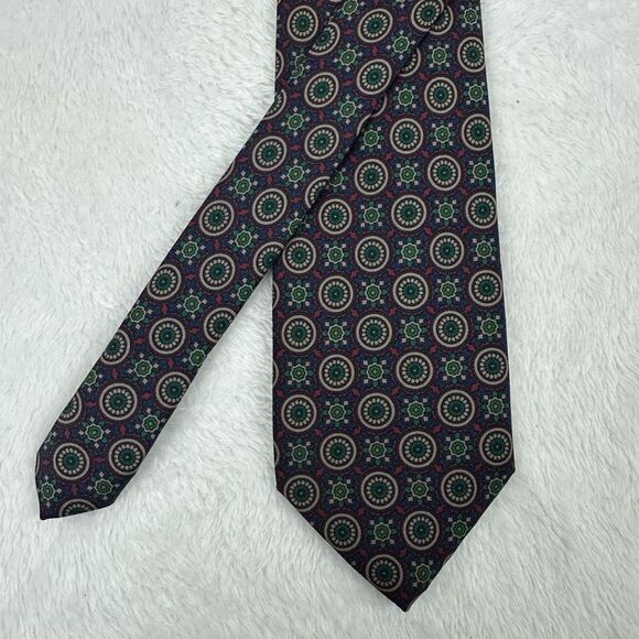 Christopher Hayes Men's Necktie Multicolored Mandala Paisley Print 100% Silk - Picture 3 of 7